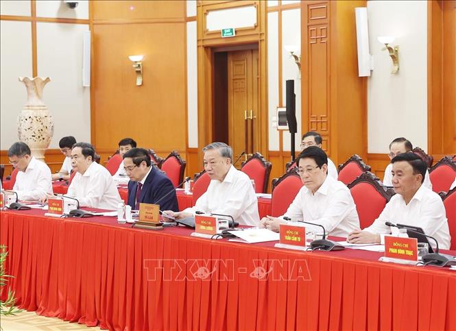 Tổng Bí thư Tô Lâm, Bí thư Quân uỷ Trung ương phát biểu. Ảnh: Thống Nhất – TTXVN
