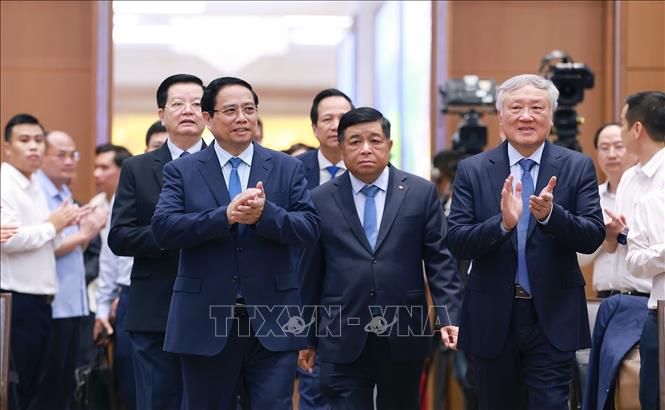 Thủ tướng Phạm Minh Chính tham dự Hội nghị tổng kết Chương trình và Phong trào thi đua “Cả nước chung tay xóa nhà tạm, nhà dột nát”. Ảnh: Dương Giang-TTXVN 
