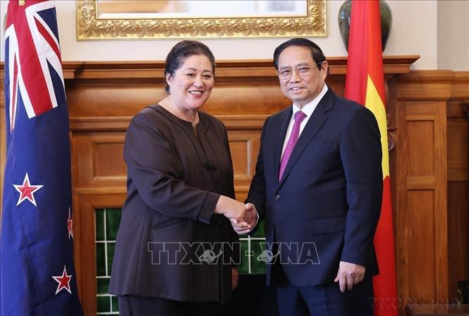 Thủ tướng Phạm Minh Chính hội kiến Toàn quyền New Zealand Dame Cindy Kiro (Wellington, 11/3/2024). Ảnh: Dương Giang-TTXVN