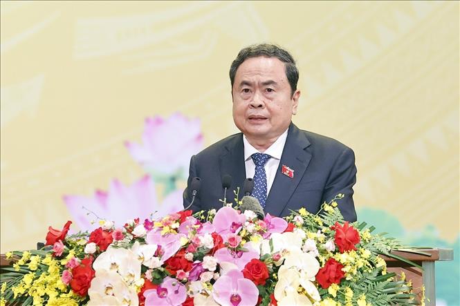 Chủ tịch Quốc hội Trần Thanh Mẫn phát biểu. Ảnh: Doãn Tấn - TTXVN