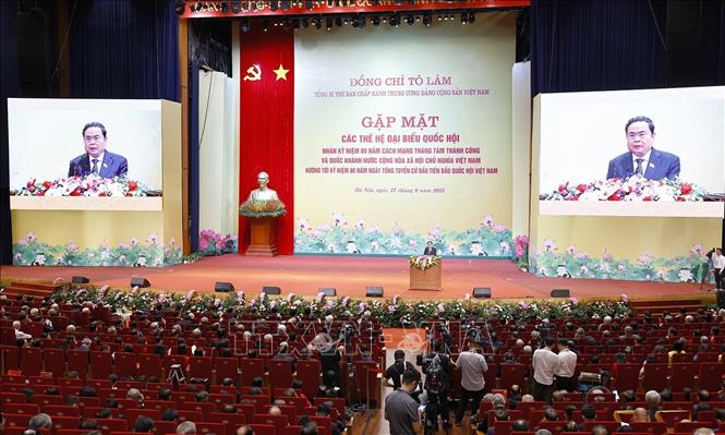 Chủ tịch Quốc hội Trần Thanh Mẫn phát biểu. Ảnh: Doãn Tấn - TTXVN