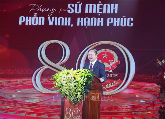 Thứ trưởng Vũ Chiến Thắng phát biểu tại buổi lễ. Ảnh: Văn Điệp – TTXVN