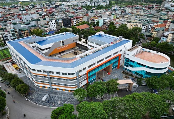 Trường Tiểu học Bùi Quốc Khái, phường Hoàng Liệt cơ bản hoàn thiện, sẵn sàng cho năm học mới. Ảnh: Thanh Tùng - TTXVN