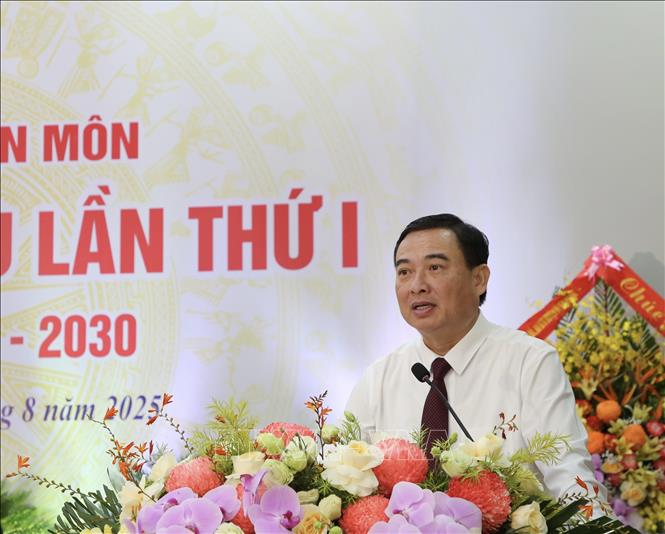 Trưởng Ban Nội chính Tỉnh ủy Bắc Ninh Vũ Trí Hải phát biểu chỉ đạo Đại hội. Ảnh: Đỗ Huyền - TTXVN