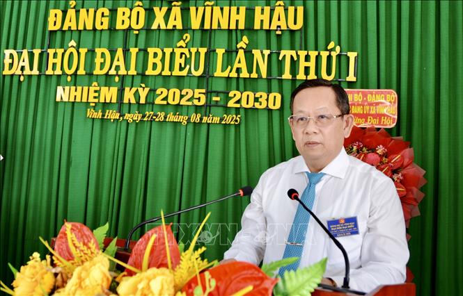 Ông Nguyễn Hoàng Thông, Chánh Thanh tra tỉnh An Giang phát biểu chỉ đạo đại hội. Ảnh: Thanh Sang-TTXVN