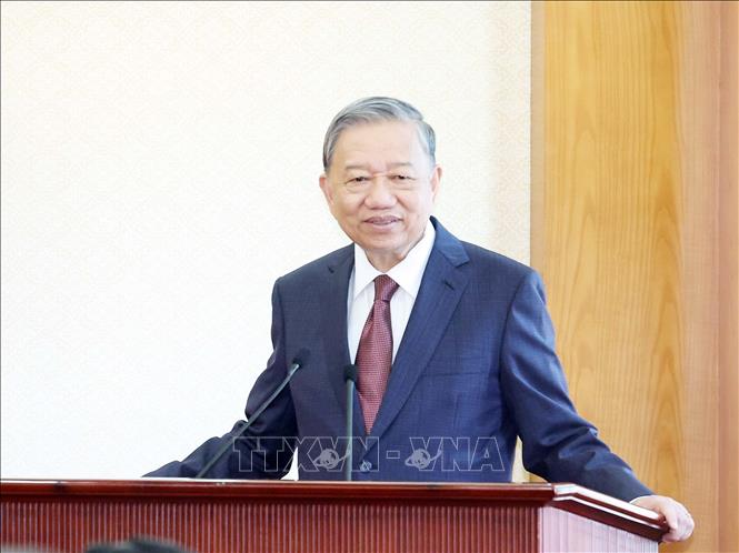 Party General Secretary To Lam speaks at the ceremony. VNA Photo: Phương Hoa