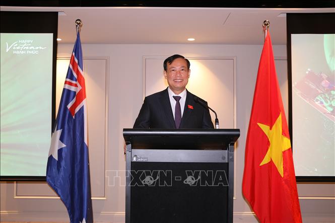 Chairman of the NA Committee on National Defence, Security and Foreign Affairs Sen. Lieut. Gen Le Tan Toi speaks at the ceremony. VNA Photo