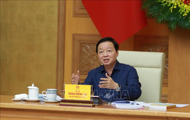 Phó Thủ tướng Trần Hồng Hà phát biểu chỉ đạo tại cuộc họp. Ảnh: Diệp Trương - TTXVN