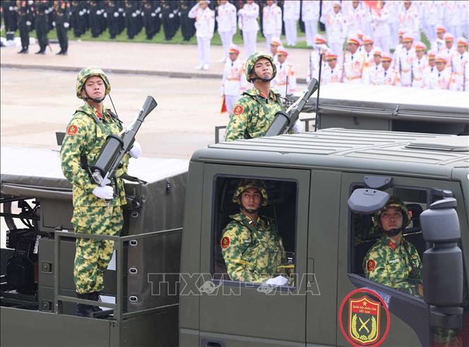 Khối chiến sĩ Phòng hóa. Ảnh: Thống Nhất-TTXVN