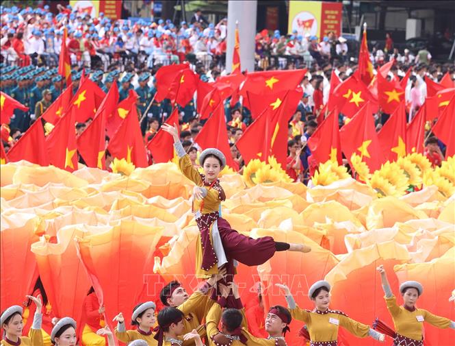 Chương trình văn nghệ tại buổi tổng duyệt. Ảnh: Thống Nhất - TTXVN