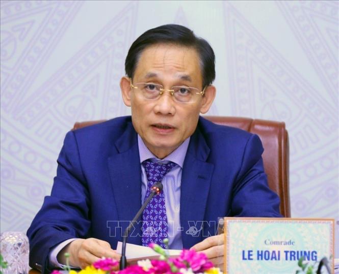 Đồng chí Lê Hoài Trung, Bí thư Trung ương Đảng, Quyền Bộ trưởng Bộ ngoại giao. Ảnh: Văn Điệp - TTXVN
