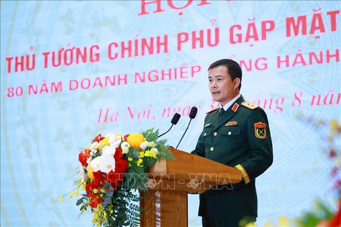 Trung tướng Tào Đức Thắng, Chủ tịch kiêm Tổng Giám đốc Tập đoàn Viettel phát biểu. Ảnh: Dương Giang-TTXVN 
