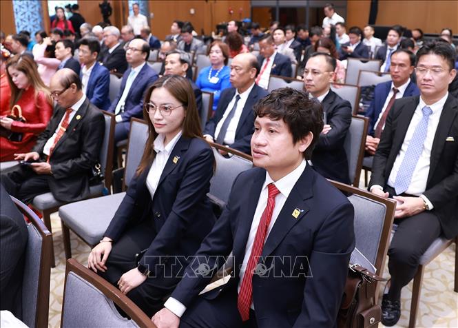 Các đại biểu tham dự Hội nghị Thủ tướng Chính phủ gặp mặt các doanh nghiệp với chủ đề “80 năm doanh nghiệp đồng hành cùng đất nước”. Ảnh: Dương Giang-TTXVN 
