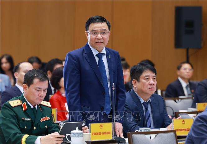 Chủ tịch Tập đoàn Dầu khí Quốc gia Việt Nam Lê Mạnh Hùng phát biểu. Ảnh: Dương Giang-TTXVN
