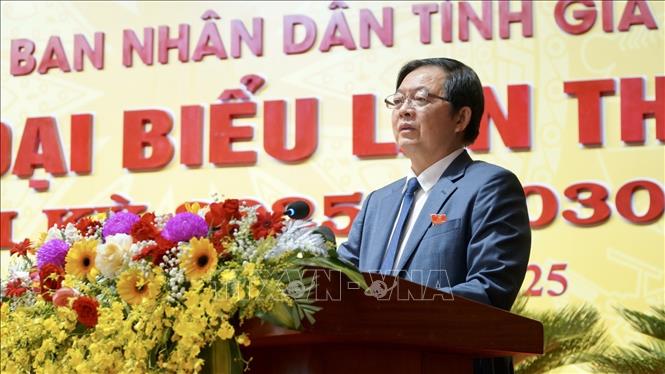 Bí thư Tỉnh ủy Gia Lai Hồ Quốc Dũng phát biểu. Ảnh: Sỹ Thắng/TTXVN
