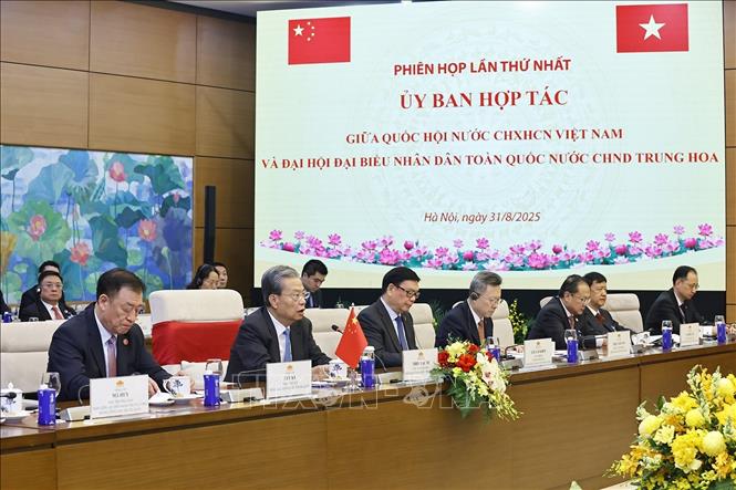 Ủy viên trưởng Nhân đại toàn quốc Trung Quốc Triệu Lạc Tế phát biểu. Ảnh: Doãn Tấn - TTXVN