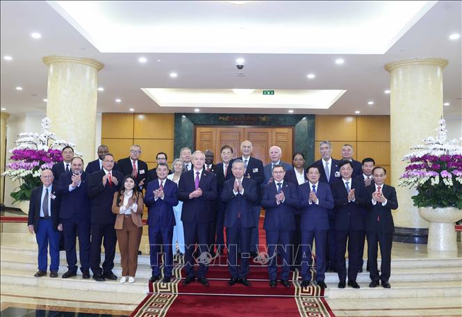 Tổng Bí thư Tô Lâm tiếp Trưởng đoàn chính đảng các nước dự Lễ kỷ niệm 80 năm Cách mạng Tháng Tám và Quốc khánh 2-9. Ảnh: Thống Nhất - TTXVN