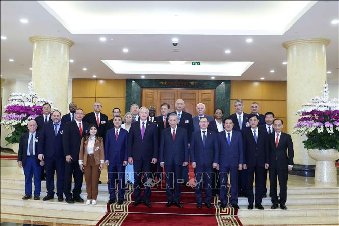 Tổng Bí thư Tô Lâm tiếp Trưởng đoàn chính đảng các nước dự Lễ kỷ niệm 80 năm Cách mạng Tháng Tám và Quốc khánh 2-9. Ảnh: Thống Nhất - TTXVN