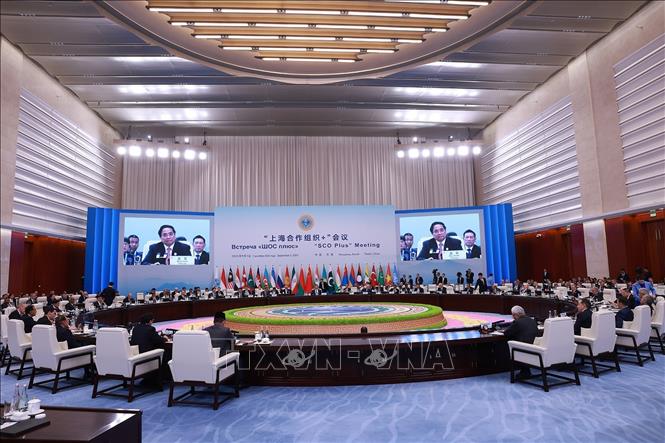 Hội nghị Thượng đỉnh Tổ chức Hợp tác Thượng Hải 2025 mở rộng (SCO +). Ảnh: Dương Giang-TTXVN
