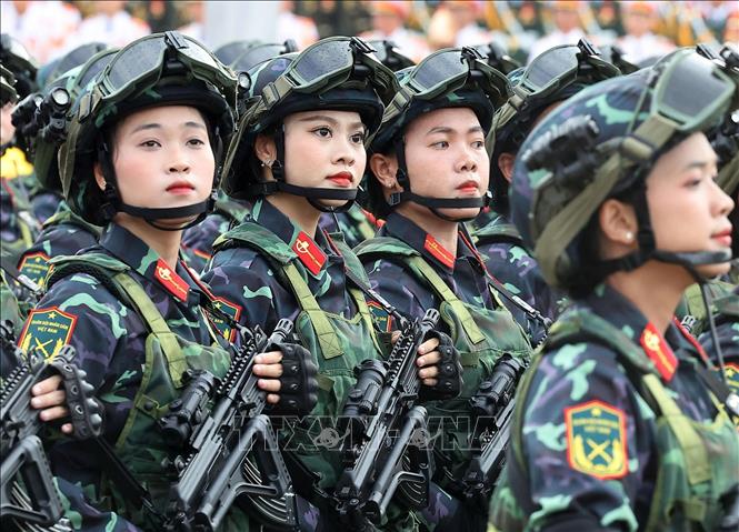 Khối nữ chiến sĩ Biệt động. Ảnh: Lâm Khánh - TTXVN