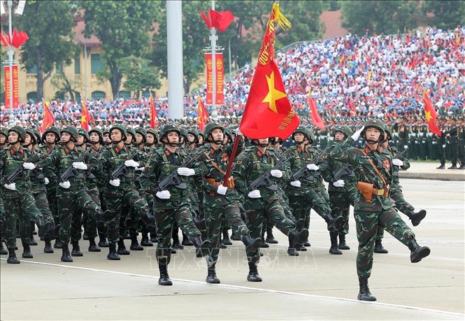 Khối chiến sĩ Pháo binh. Ảnh: Lâm Khánh-TTXVN