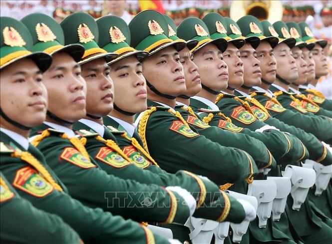Khối sĩ quan Biên phòng. Ảnh: Lâm Khánh-TTXVN