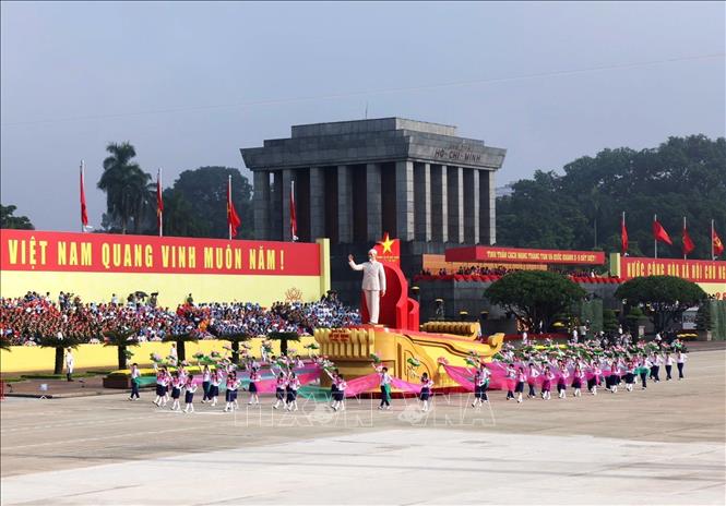 A model of President Ho Chi Minh at the grand parade. VNA Photo