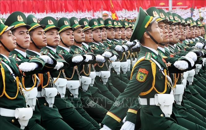 Khối sĩ quan Biên phòng. Ảnh: Lâm Khánh-TTXVN