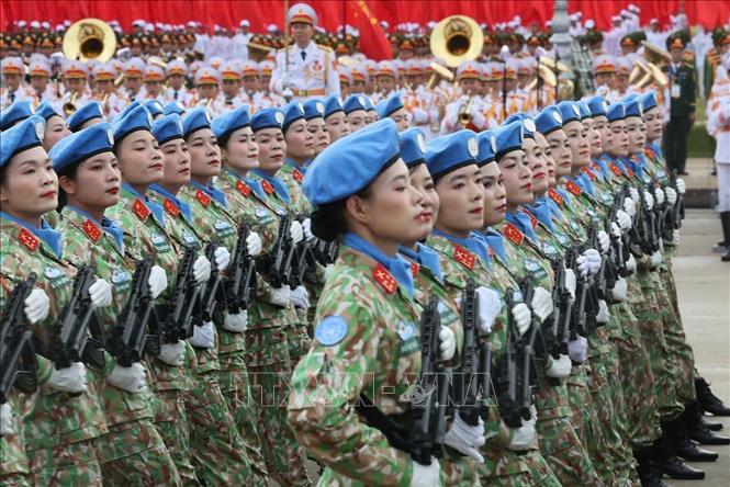 Khối nữ Gìn giữ hòa bình Việt Nam. Ảnh: TTXVN