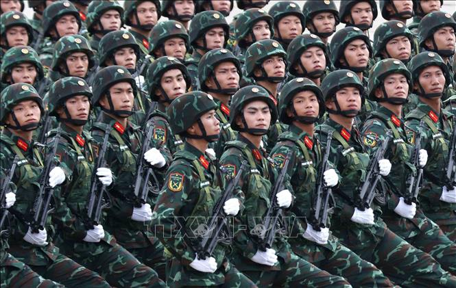Khối chiến sĩ Pháo binh. Ảnh: Phương Hoa - TTXVN
