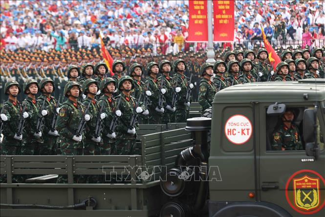 Chiến sĩ Khối xe lựu pháo. Ảnh: Phương Hoa - TTXVN