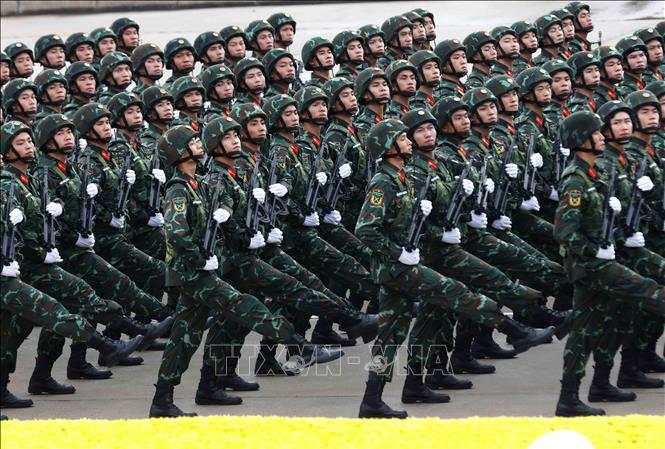 Khối chiến sĩ Pháo binh. Ảnh: Phương Hoa - TTXVN