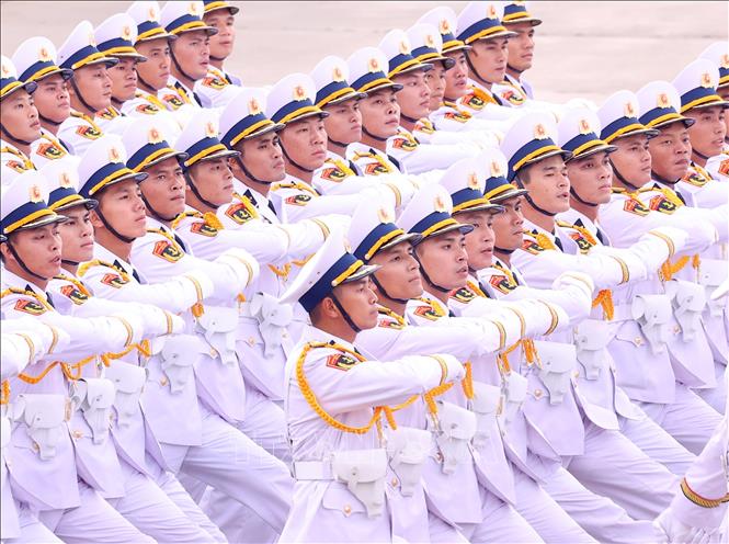 Khối sĩ quan Hải quân nhân dân Việt Nam. Ảnh: Văn Điệp - TTXVN