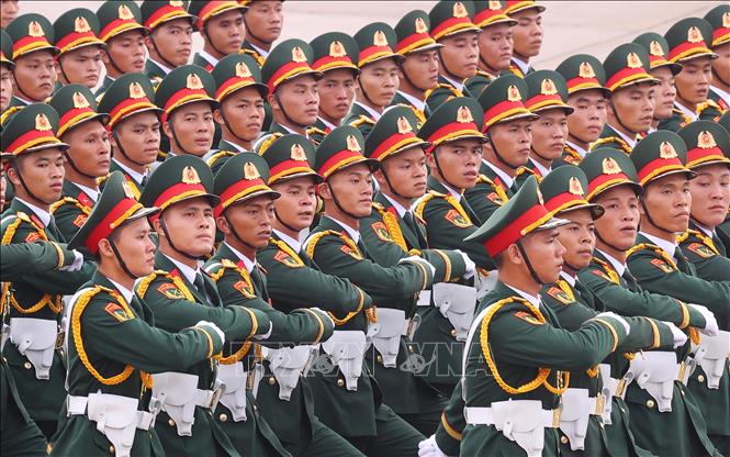 Khối sĩ quan Lục quân. Ảnh: Văn Điệp - TTXVN