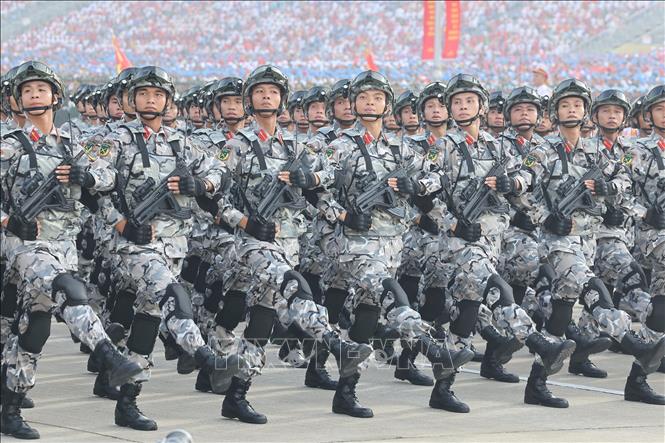 Khối chiến sĩ Đặc nhiệm dù. Ảnh: Lâm Khánh - TTXVN