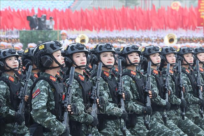 Khối nữ chiến sĩ Biệt động. Ảnh: Lâm Khánh - TTXVN