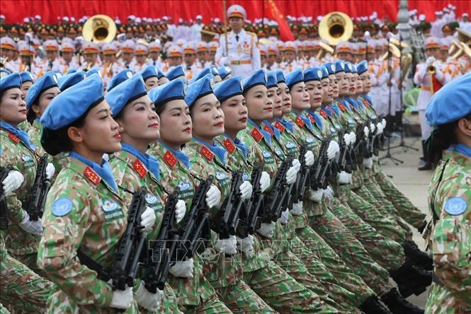 Khối nữ Gìn giữ hòa bình Việt Nam. Ảnh: TTXVN