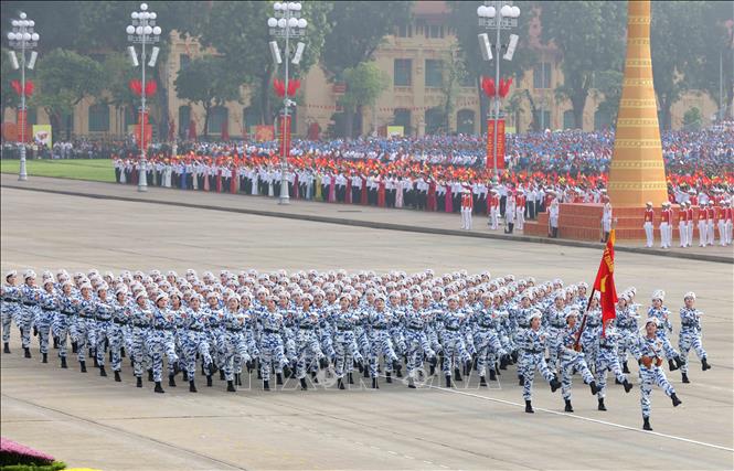 Khối nữ sĩ quan Quân y. Ảnh: Phương Hoa - TTXVN