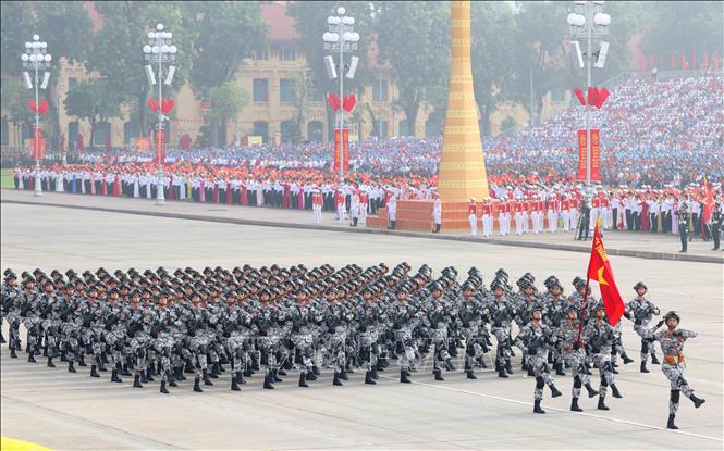 Khối chiến sĩ Đặc nhiệm dù. Ảnh: Phương Hoa - TTXVN