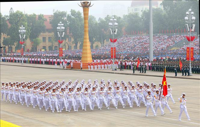 Khối Sĩ quan Hải quân. Ảnh: Phương Hoa - TTXVN