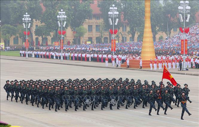 Khối nữ chiến sỹ Biệt động. Ảnh: Phương Hoa - TTXVN