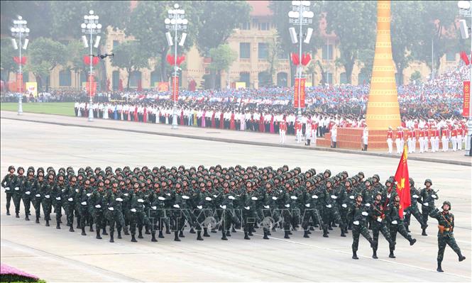 Khối chiến sĩ Pháo binh. Ảnh: Phương Hoa - TTXVN