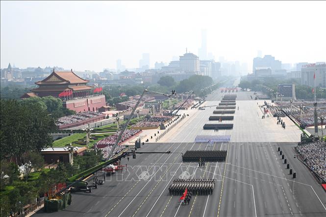 Quang cảnh Lễ duyệt binh kỷ niệm 80 năm chiến thắng phát xít của nhân dân thế giới ở Bắc Kinh, Trung Quốc, ngày 3/9/2025. Ảnh: THX/TTXVN