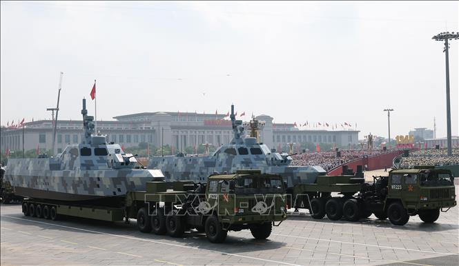 Khí tài quân sự tại Lễ duyệt binh kỷ niệm 80 năm chiến thắng phát xít của nhân dân thế giới ở Bắc Kinh, Trung Quốc, ngày 3/9/2025. Ảnh: THX/TTXVN