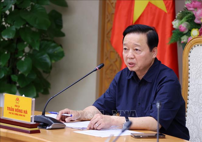 Phó Thủ tướng Trần Hồng Hà phát biểu chỉ đạo cuộc họp. Ảnh: Văn Điệp – TTXVN