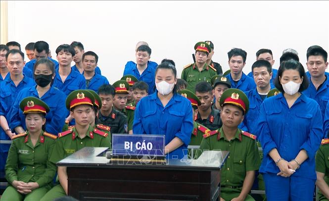 Các bị cáo tại phiên tòa xét xử. Ảnh: TTXVN phát