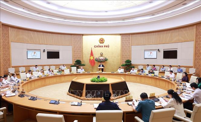 Phiên họp Chính phủ chuyên đề về xây dựng pháp luật tháng 8 năm 2025. Ảnh: Dương Giang-TTXVN

