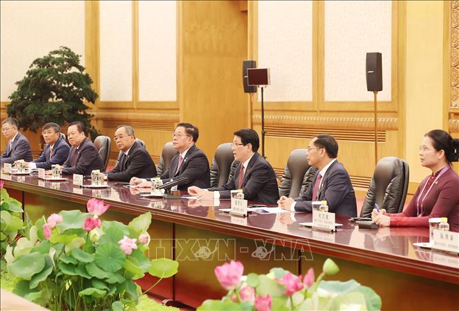 Chủ tịch nước Lương Cường hội đàm với Tổng Bí thư, Chủ tịch nước Trung Quốc Tập Cận Bình. Ảnh: Lâm Khánh – TTXVN