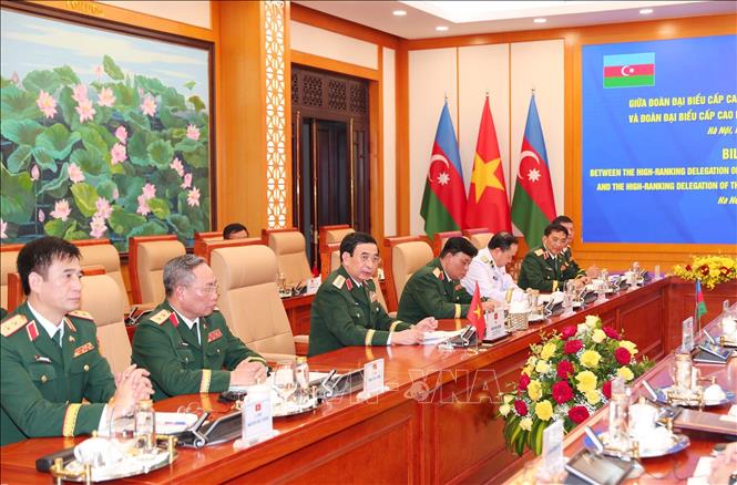 Bộ trưởng Bộ Quốc phòng Phan Văn Giang tại buổi hội đàm. Ảnh: Trọng Đức - TTXVN