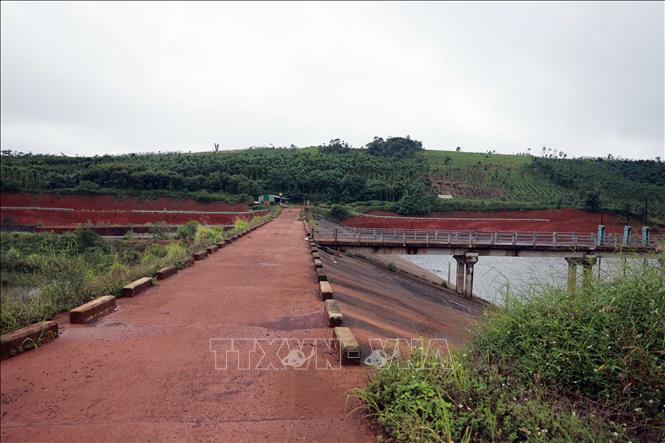 Hiện trạng hồ chứa nước Đắk N’ting, xã Quảng Sơn, tỉnh Lâm Đồng. Ảnh: Hưng Thịnh – TTXVN